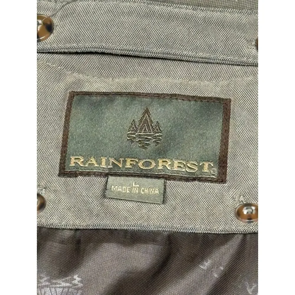 Vintage 90s Rainforest Microfiber Leather Field Bomber Jacket Khaki Green Large
